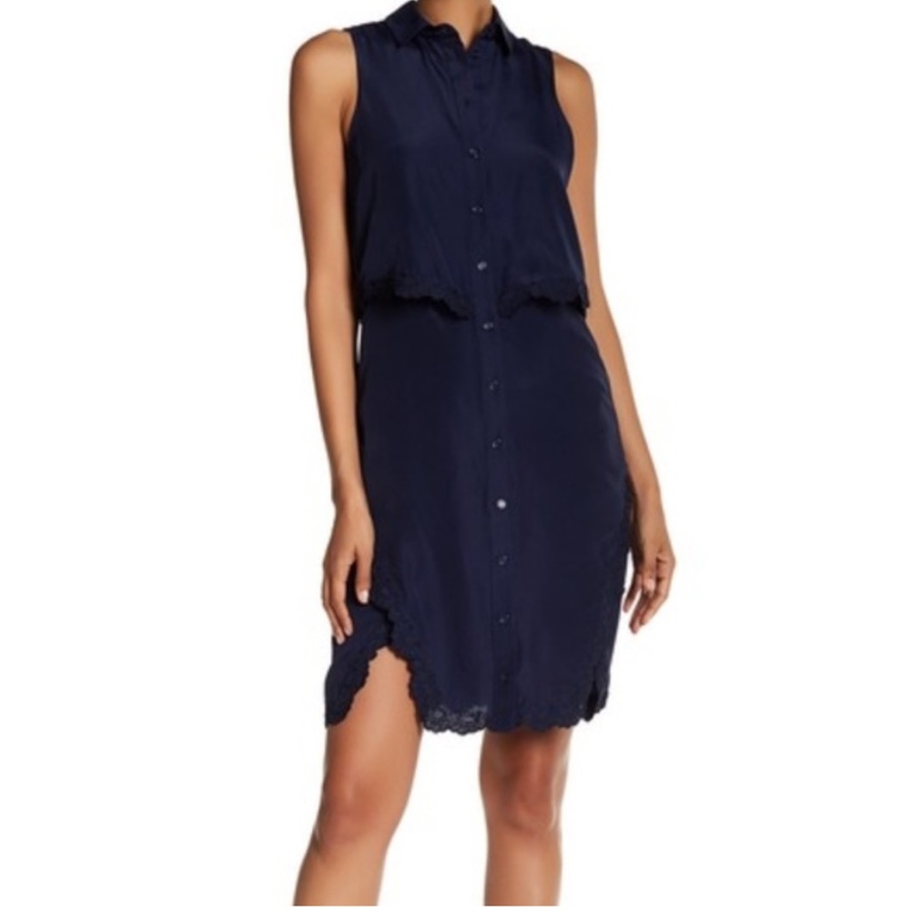 Parker Navy Blue Midi Dress size Medium